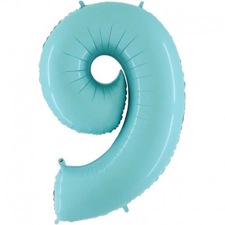 Globos Foil 26" (66cm) Numero 9 Azul Pastel