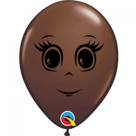 Globos 5" Cara Femenina Chocolate Qualatex