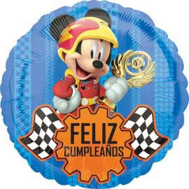 Globos foil 17" (43Cm) Feliz Cumple Mickey Racers