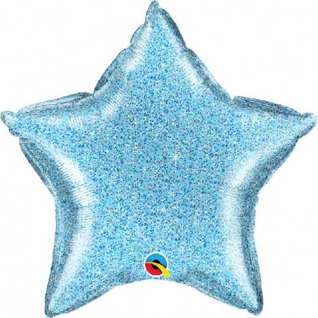 Globos Foil Estrella de 20" Glittergraphic Azul Claro