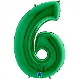 Globos Foil 40" (102cm) Numero 6 Verde