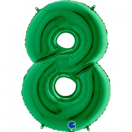 Globos Foil 40" (102cm) Numero 8 Verde
