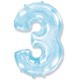 Globos Foil 40" (102cm) Numero 3 Baby Azul
