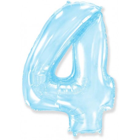 Globos Foil 40" (102cm) Numero 4 Baby Azul