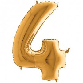 Globos Foil 40" (101cm) Numero 4 Oro