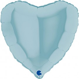 Globos Foil Corazon de 4" Azul Pastel Grabo