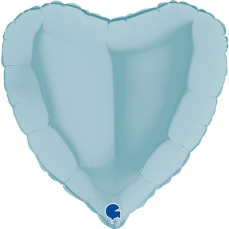 Globos Foil Corazon de 4" Azul Pastel Grabo