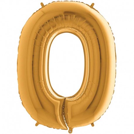 Globos Foil 26" (66cm) Numero 0 Oro