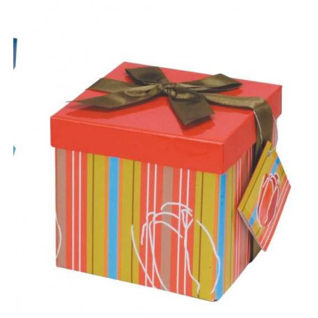 Caja de regalo pequeña (12,8 x 12,8 x 12,2) naranja