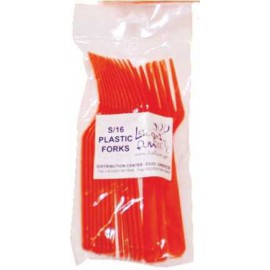tenedores de plastico naranja 16uni